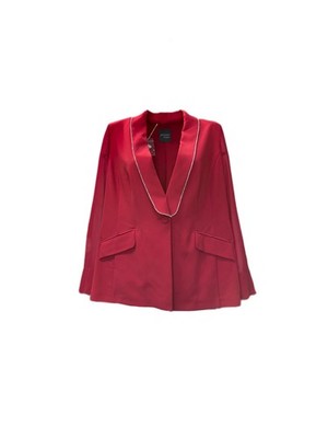 Marina Rinaldi Women's Red Calle Button Closure Jacket Size 22W/31 NWT