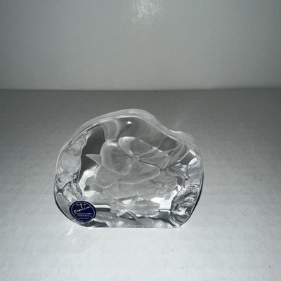 Capredoni Dartington Handmade Crystal Pansies Paperweight Signed