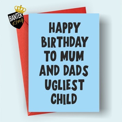 F158 Lustige Grußkarte Bruder Schwester Happy Birthday freches Geplänkel Geschwisterchen