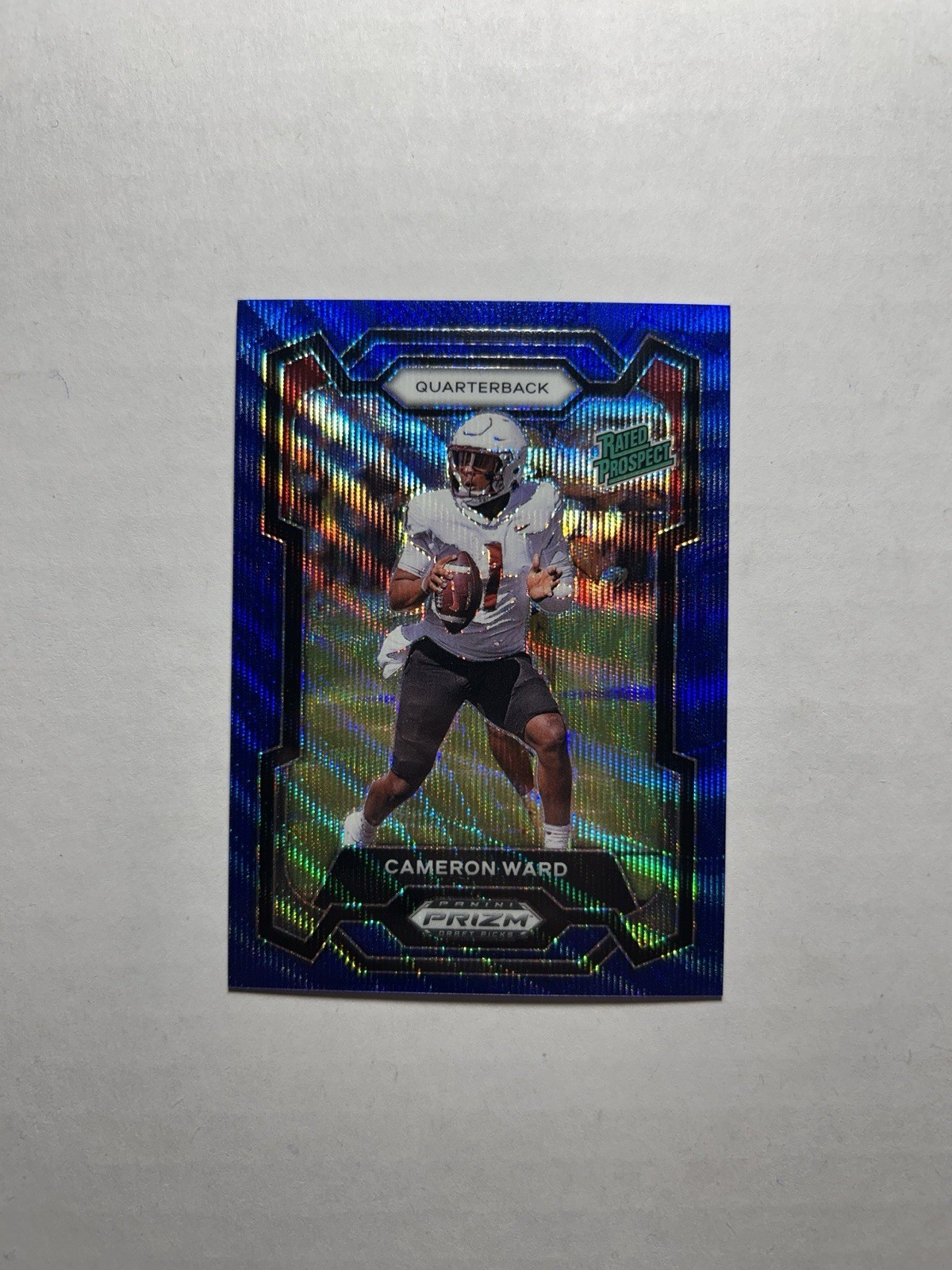 2024 Panini Prizm Draft Picks -Rated Prospect Cam Ward #199 Blue Wave Prizm /249