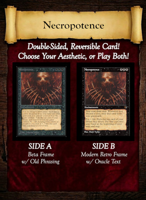 Necropotence (Custom MTG Retro Card) - Magic: The Gathering | Reversible