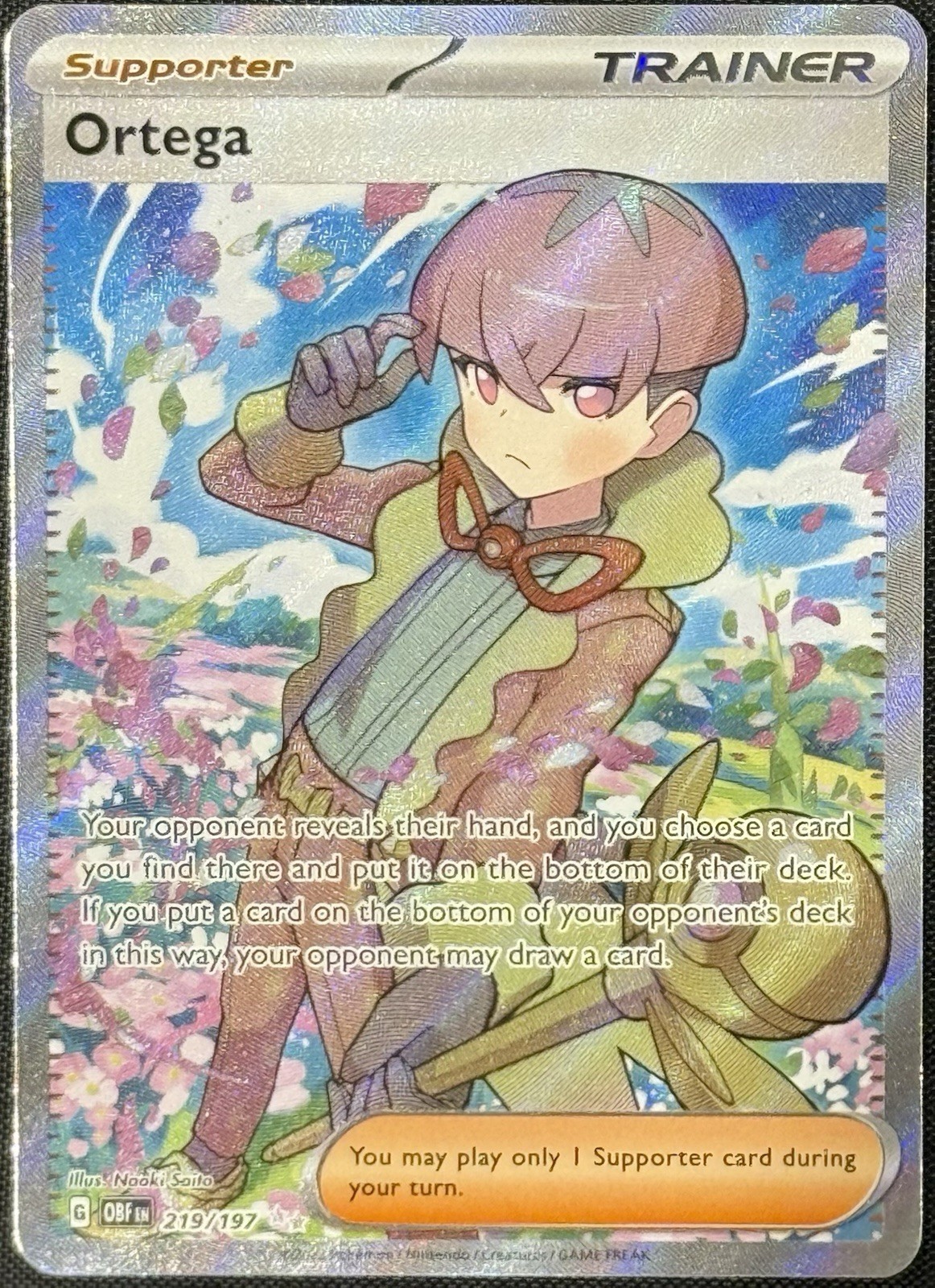 Pokemon Ortega 219/197 Holo Obsidian Flames NM