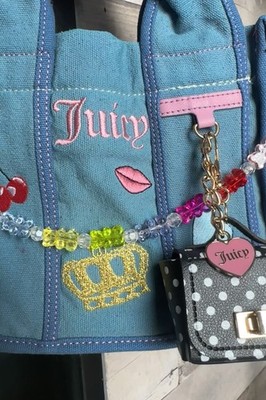 Juicy Couture Have A Juicy Day Mini Bag Y2k Cherries Crown Pink Wristlet NWT