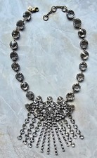 FAB! Banana Republic Drippy Statement Necklace Faceted Crystal Bezel Rhinestone