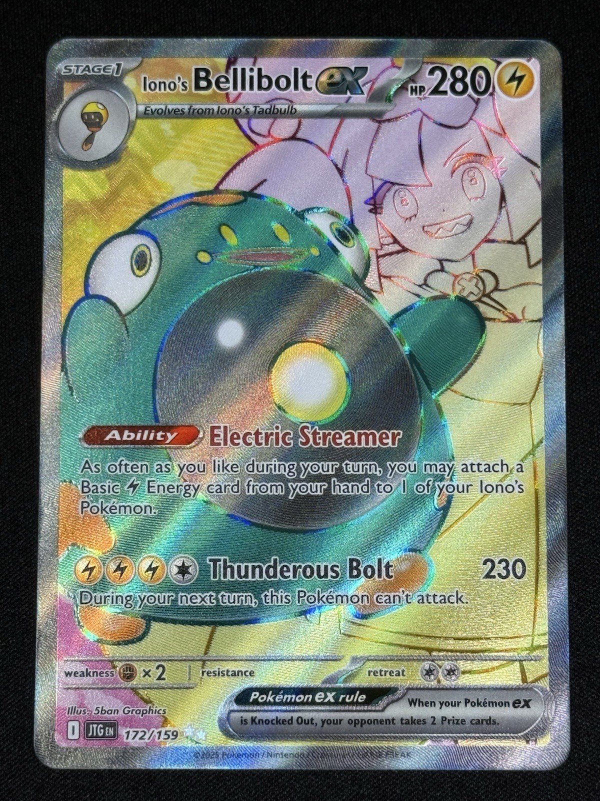 Iono's Bellibolt ex 172/159 Sv09: Journey Together Holo Full Art Ultra Rare NM
