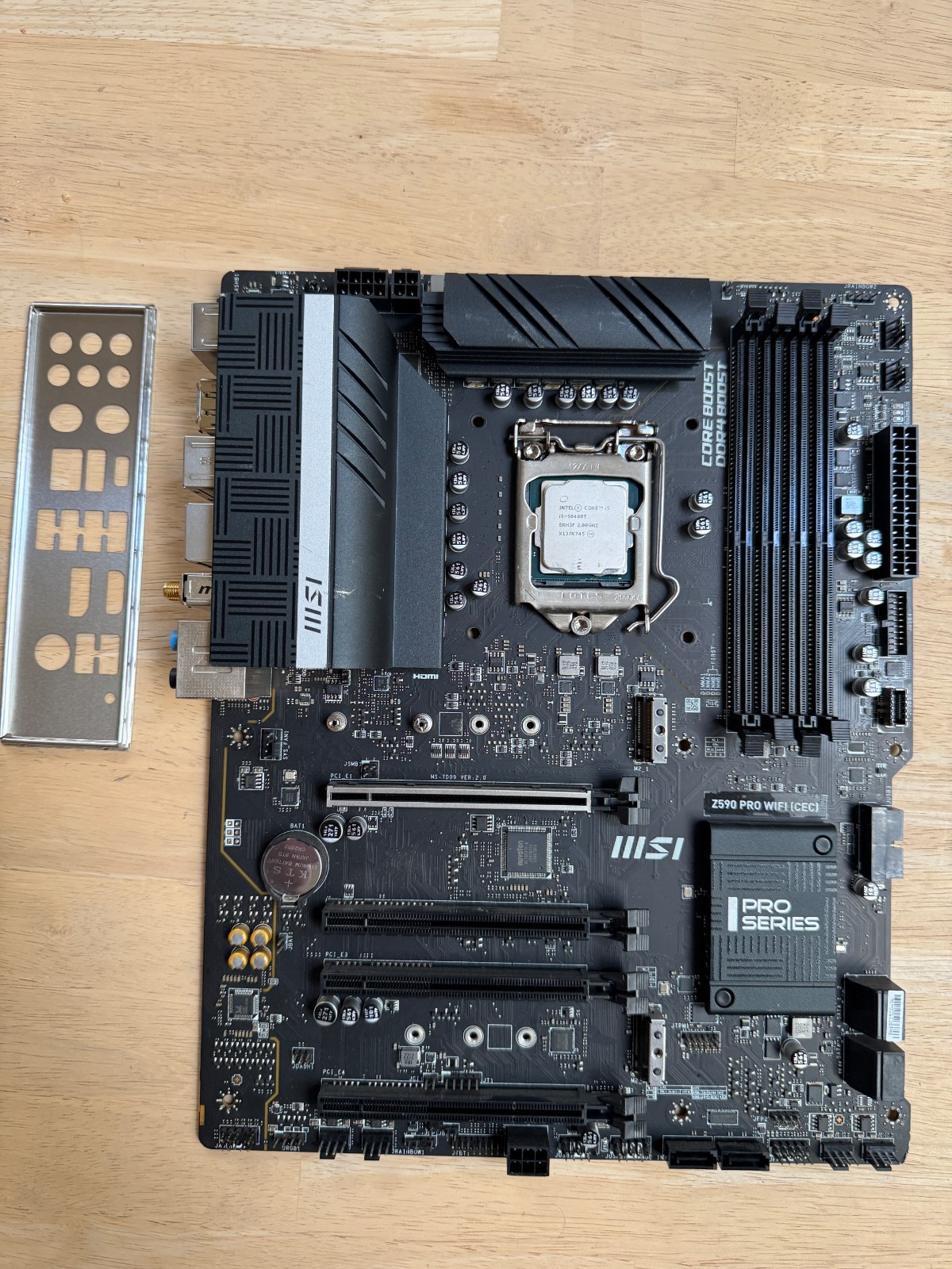 Intel Core i5-10400T CPU + MSI Z590 PRO WIFI Motherboard gaming combo