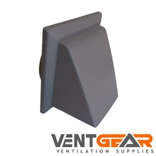 150mm (6") Grey Vent Cowl with Non-Return Flap – Extractor Fan / Core Vent