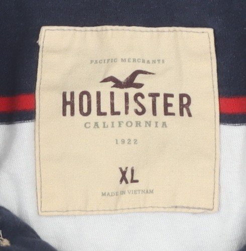 Hollister Men's Blue Striped XL Polo Shirt - Iconic Style - Picture 3 of 12