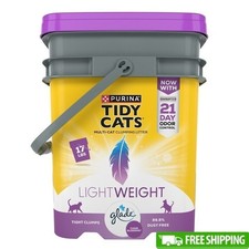 Purina LightWeight Clumping Cat Litter, Low Dust, 17 Lb. Pail Beige Fragrance