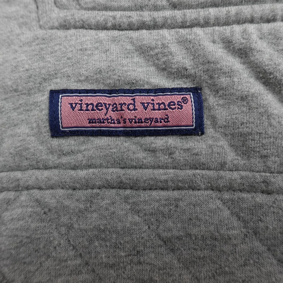 Vineyard Vines Womens XS Gray Heather Quilted Pullover 1/4 Zip Shep Shirt Preppy - Image 4 of 4