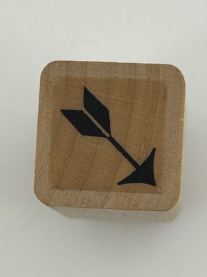 Wood Block Rubber Stamp Arrow Design Card Making Craft Supply