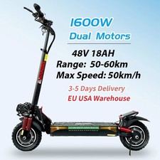 2*800W Powerful Dual Motors Electric Kick Scooter 10Inch Off Road Tire E Scooter