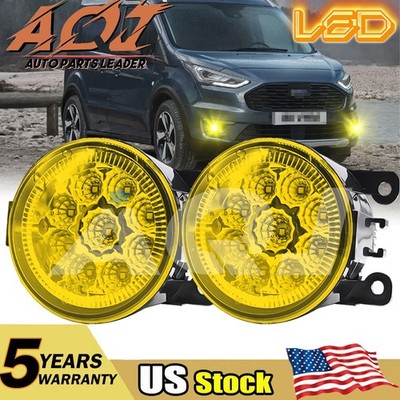 Pair Bumper Yellow Light LED Fogs Driving Lamps For Ford Transit Connect 11-2021