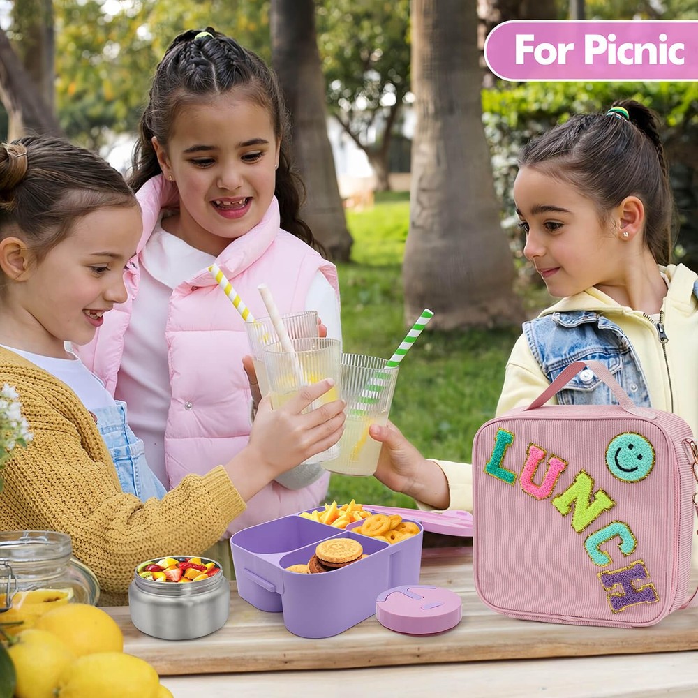 Leak-Proof 4-Compartment Bento Lunch Box for Girls