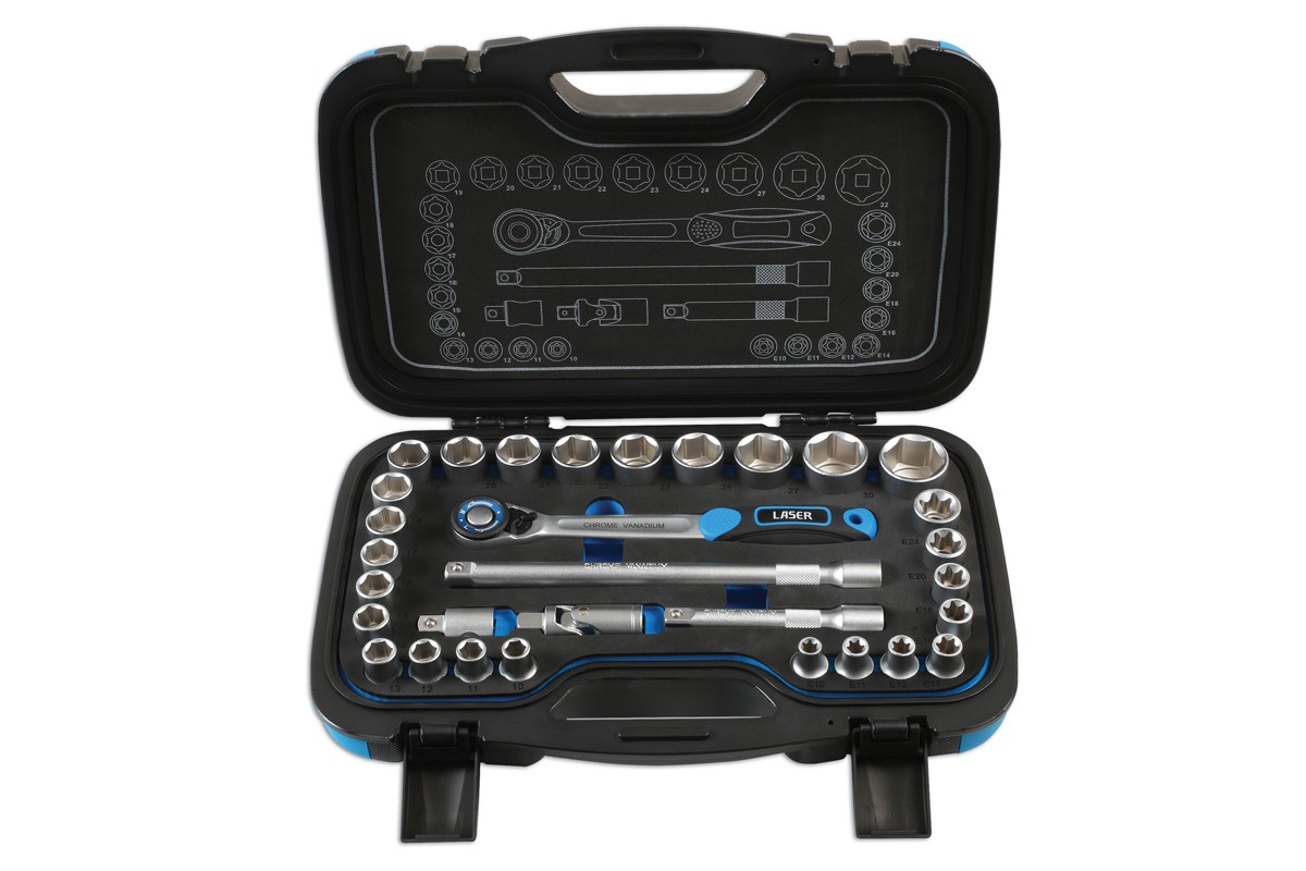 Laser Strumenti Metrico Presa Set 1.3cmD 31pc Singolo Esagono Con Invertito Torx