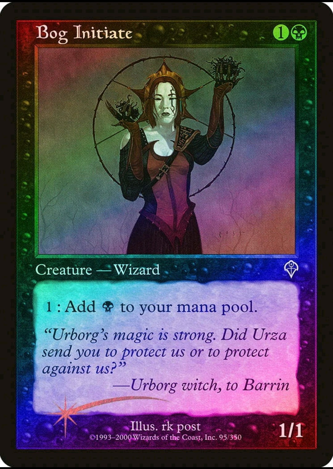 Magic the Gathering BOG INITIATE #95/350 Invasion Foil Black Common 2000 NM