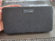 Radley Blue Snakeskin Leather Clasp Top Purse Wallet Notes Cards Coins 4 Ur Bag