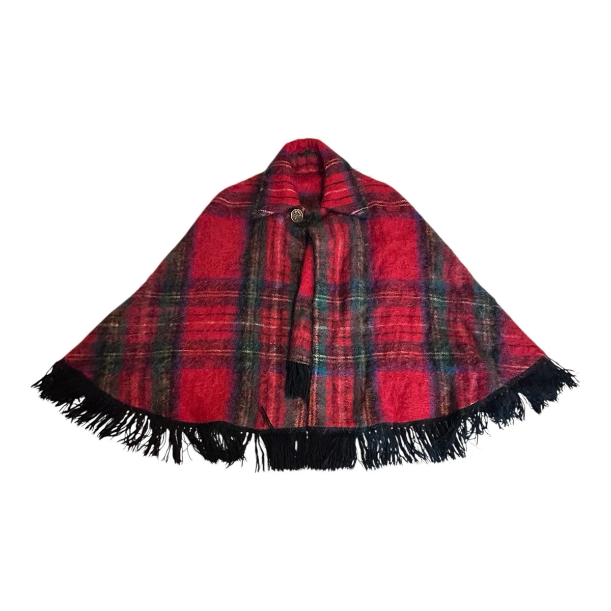 Cape Manteau Vintage En Mohair - Marque Glenrannoch Écosse, Bourne & Hollingsworth Londres