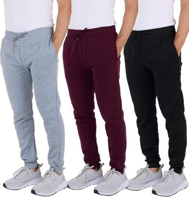 Men s Ultra-Soft Tech Fleece Athletic Sweatpants Joggers 3 Pack with Pockets Big