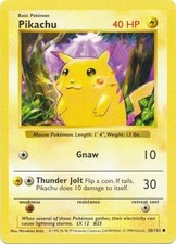 Pikachu (58/102) (Red Cheeks Misprint) Base Set Shadowless Unlimited​ - Near Min