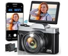 4K Digital Camera for Photography, WiFi 64MP Autofocus Vlogging Camera for Yo