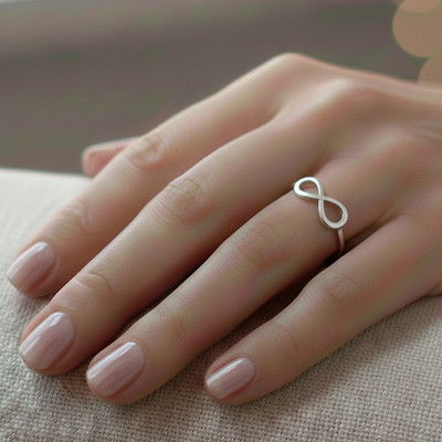 Infinity Ring Silber 925 rhodiniert Damen - Eleganter minimalistischer Ring - Geschenk Liebe