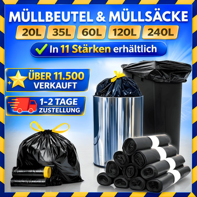 Nirgendwo Günstiger   35L, 60L, 120L, 240L STARKE Müllsäcke Müllbeutel Mülltüten