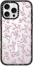 CASETiFY iPhone 16 Pro Max Case Impact Magsafe Shockproof Slim Bows Clear Black