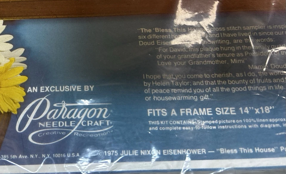 Paragon Stitchery by Julie Stamped Cross Stitch Kit BLESS THIS HOUSE on Linen - Image 3 of 4