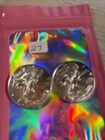 Pair - 2021 American Silver Eagle 1 Troy Oz. .999 Fine Silver Bullion $1 Coin BU