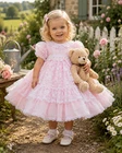 DREAM 0-7 years BABY GIRLS Romany frilly  netted layers  dress pink blue lemon