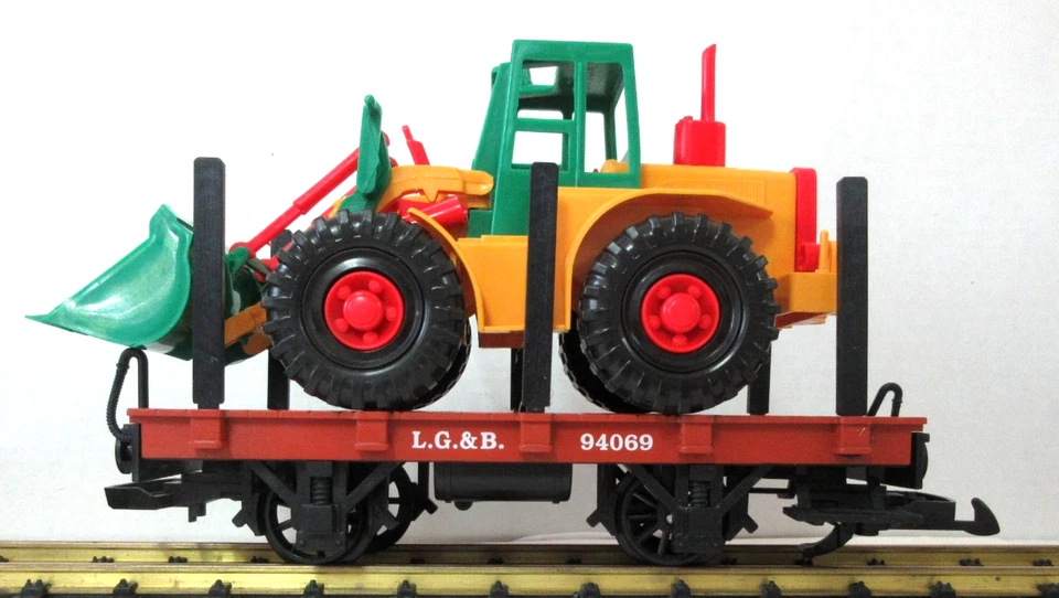 Lehmann ToyTrain LGB 94069 Front End Loader On Flat Car - Image 2 of 4