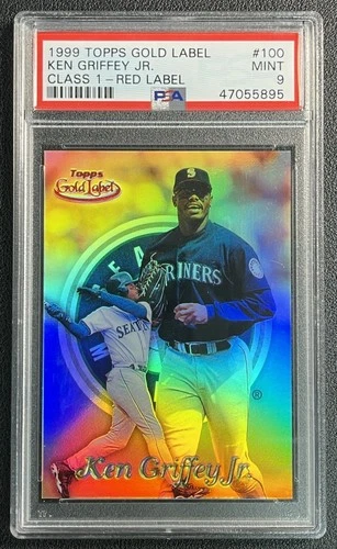 KEN GRIFFEY JR. PSA 9 1999 TOPPS GOLD LABEL #100 CLASS 1 RED LABEL 095/100