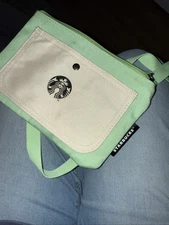 Starbucks Mini Tote Bag Cross Body Fresh Green Canvas 2024