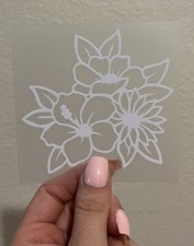 White Flower Accessories For Stanley Cup 40oz 30oz Vinyl 3 In Sticker Decal