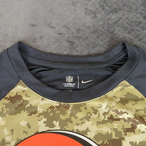 Cleveland Browns Shirt Nike Camo Salute to Service 3/4 Sleeve Men Small - Picture 5 of 9