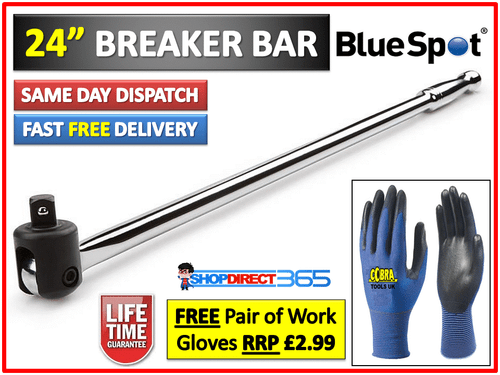 BLUESPOT POWER BREAKER BAR 600 mm 1/2""Sq Drive 24"" de largo fuerte cromo vanadio Reino Unido - Imagen 1 de 2