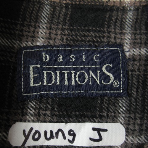 Basic Editions Shirt Mens 2X Brown Plaid Flannel Long Sleeve Button Up Outdoor - Picture 5 of 12