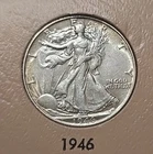 1946 WALKING LIBERTY HALF DOLLAR BU Slightly Toned