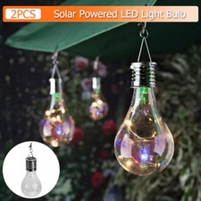 2X Waterproof Solar Lights Clip Lamp Hanging Led Light Dusk To Dawn Outdoor Bulb