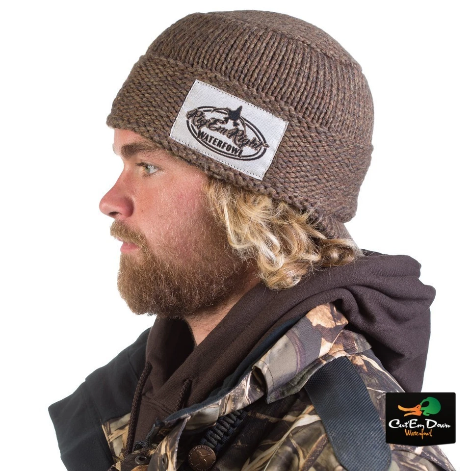 RIG'EM ПРАВО ВОДОПЛАВАЮЩАЯ ПТИЦА ТЯЖЕЛЫЙ ВЕС ВЫСТАВЛЕННЫЙ СЧЕТ ВЯЗАНАЯ ШАПОЧКА ЧЕРЕП КЕПКА ШЛЯПА ДРЕВЕСИНА - Изображение 2 из 2