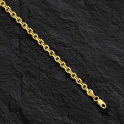 18k Yellow Gold 2.6mm Diamond Cut Classic Pendant Cable Chain 24