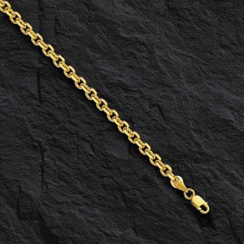 18k Yellow Gold 2.6mm Diamond Cut Classic Pendant Cable Chain Necklace 20" 10gr - Picture 2 of 14