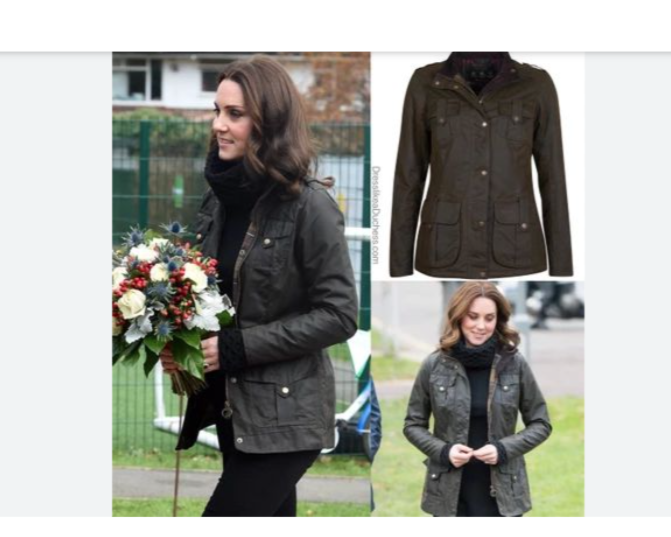 Barbour Premium Defence Wax Jacket MSRP$495 Kate/ Princess of