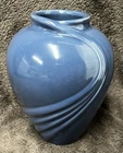 Blue HAEGER Ceramic Vase with Drape Swirl Pattern