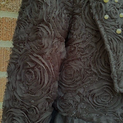 RYU Jacket Womens Medium Black Floral Rosette Ruffle Bodices Elegant Classic M - Picture 3 of 10