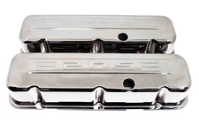 Steel Chevy BB 502 Tall Valve Covers – Black Chrome with 502 Logo 1965-2000