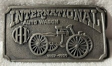1974 INTERNATIONAL HARVESTER AUTO WAGON 1907-1909 PEWTER FINISH BRASS BUCKLE