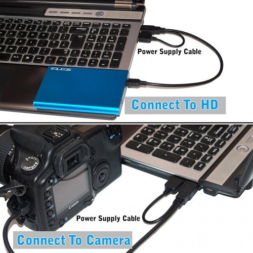 Mini USB to Dual USB Type-A M/M Adapter Cable For External USB HDD GPS MP3 MP4 - Picture 4 of 6