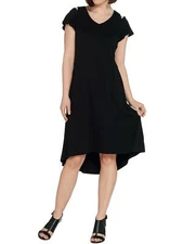 H BY HALSTON Size XS Knit Crepe Dress with Cutout Detail BLACK